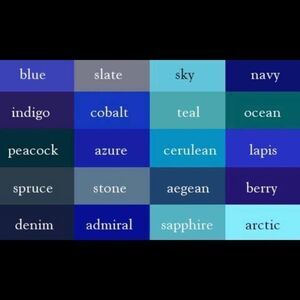 Helpful descriptions of clothing g colors.